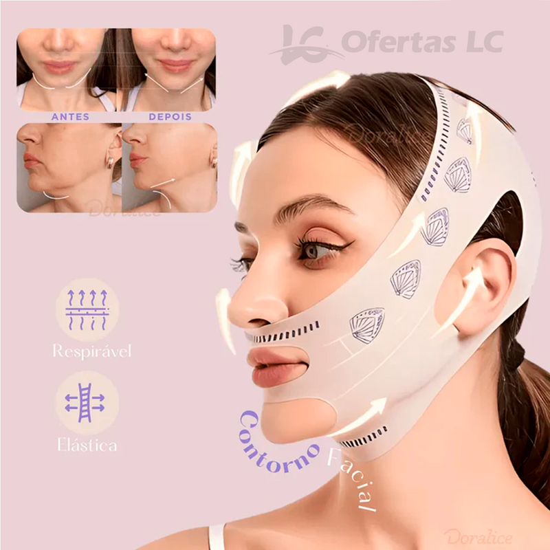 Máscara de Contorno Facial- FaceLift Reduz a papada