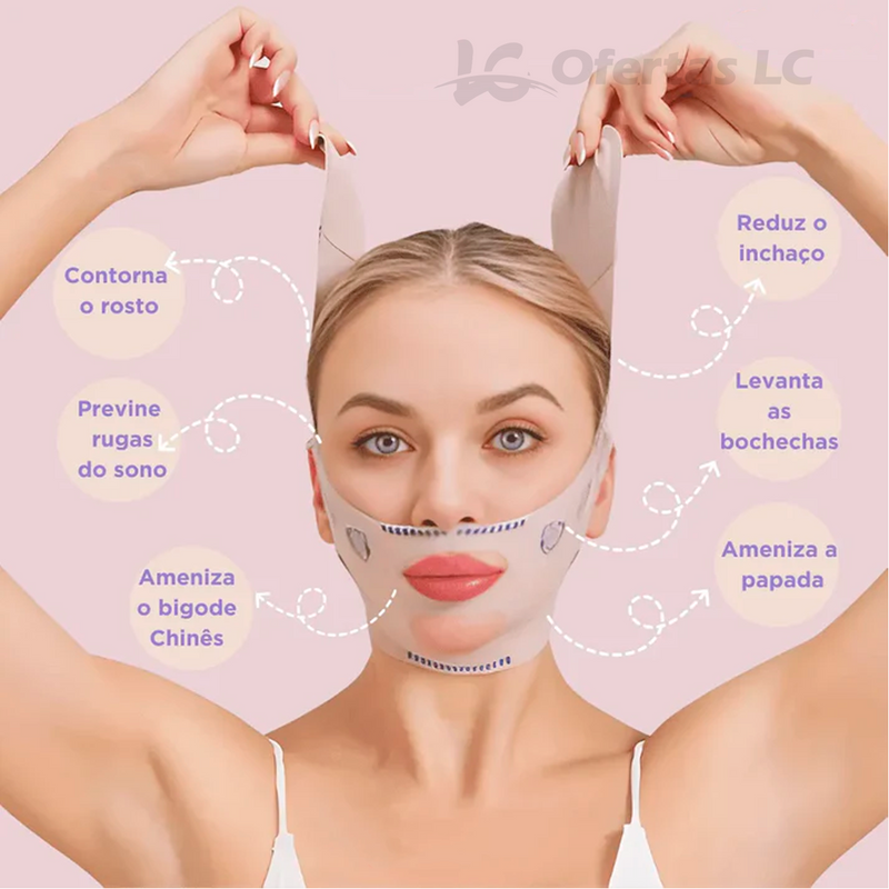 Máscara de Contorno Facial- FaceLift Reduz a papada